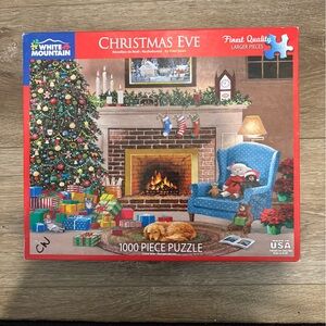 White Mountain Christmas Eve Puzzle - Red, Green, Blue
